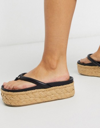 ASRA Exclusive Ember Flatform Espadrilles Crne - Ženske Sandale | 93185NEZC